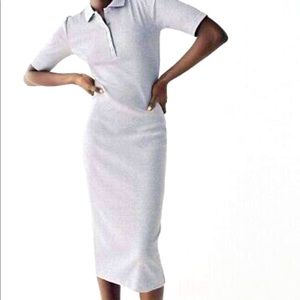 Zara Gray Polo Midi Dress